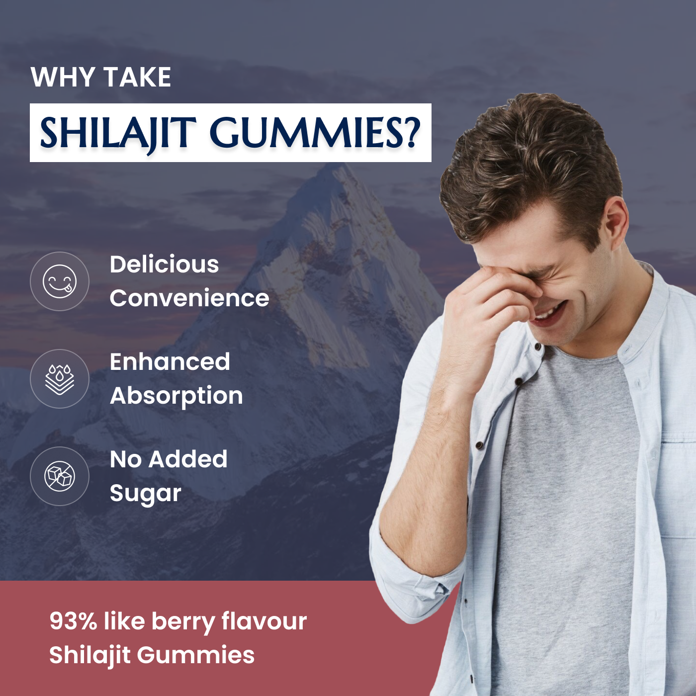 Pure Himalayan Shilajit Gummies | No Added Sugar | Berry Flavoured