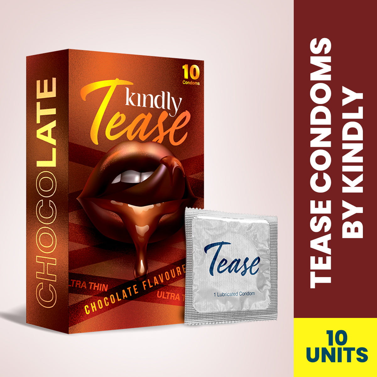 Tease Condoms- Ultra Thin- Chocolate Flavour - Pack of 10