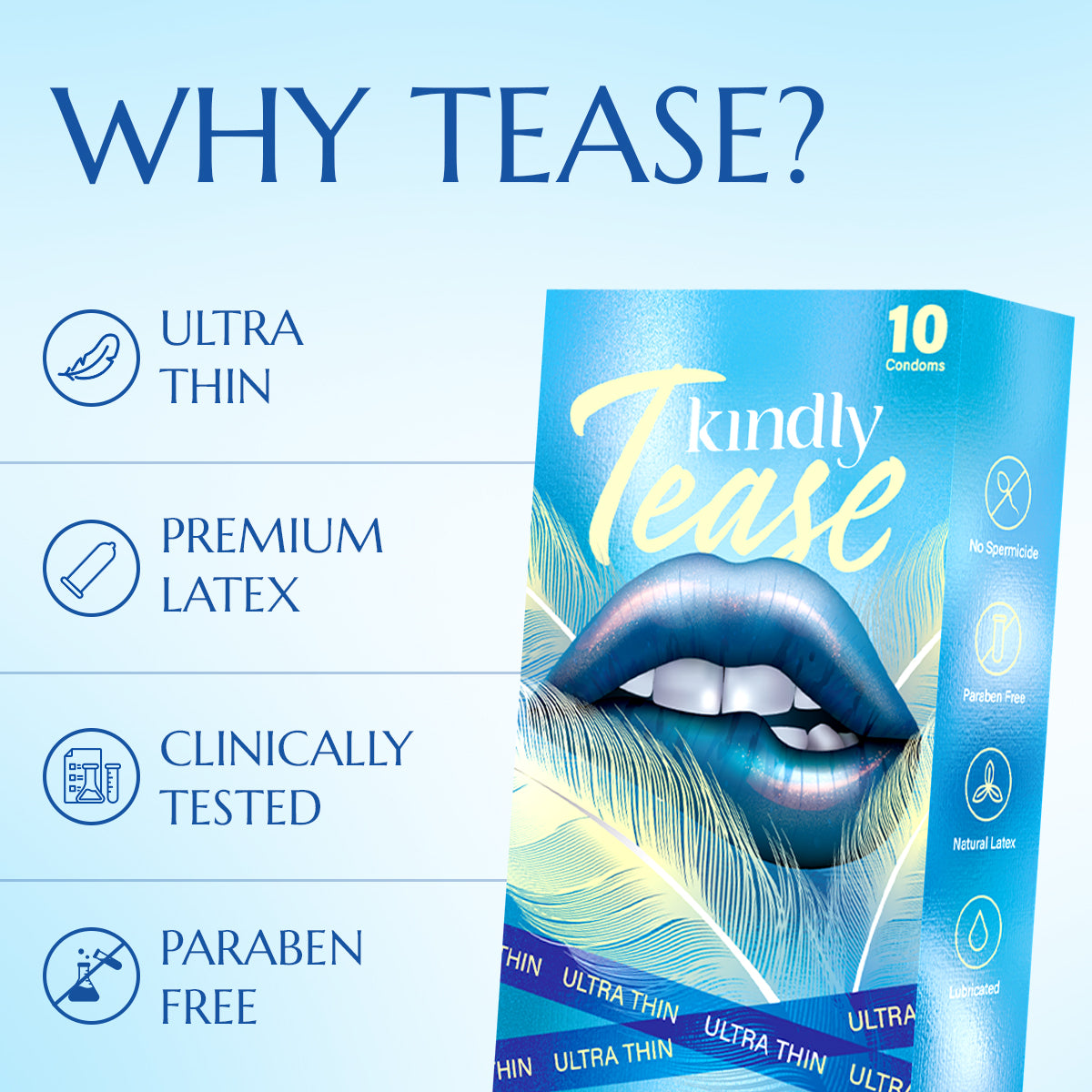 Tease Condoms- Classic Ultra Thin - Pack of 10